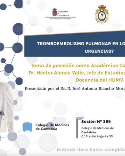 Conferencia: Tromboembolismo pulmonar en urgencias – Dr. Alonso Valle
