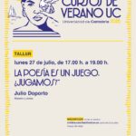 CURSOS DE VERANO UC: LA POESÍA ES UN JUEGO, ¿JUGAMOS?