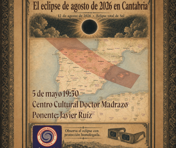 Eclipse total de 2026: charla astronómica en Santander