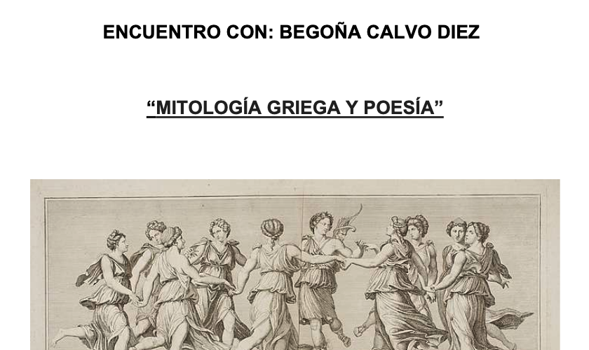 Encuentro con Begoña Calvo Diez: Mitología griega y poesía