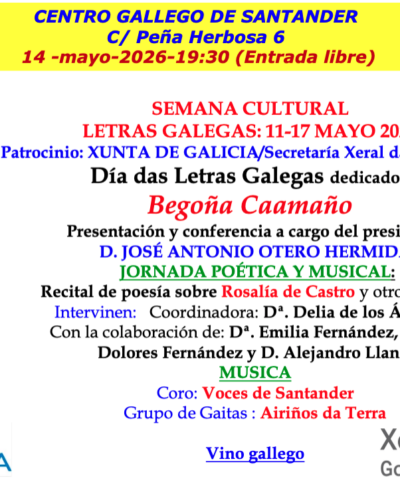 Día de las Letras Gallegas: Jornada poética y musical