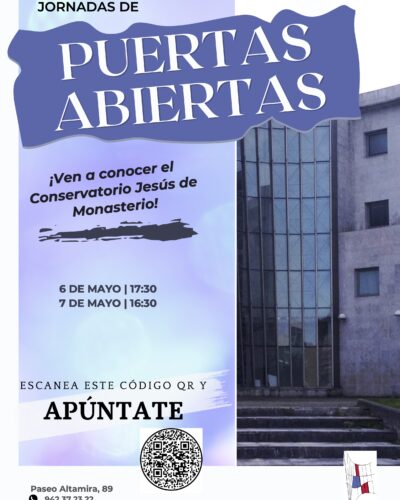 Jornadas de Puertas Abiertas Conservatorio Jesús de Monasterio 2026