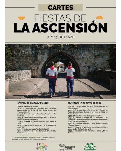 Fiestas de la Ascensión en Cartes, 16 y 17 de mayo 2026