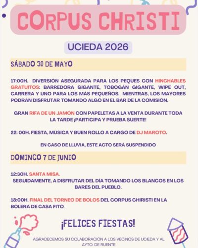 Corpus Christi Ucieda 2026: DJ Maroto, Bolos y Fiestas