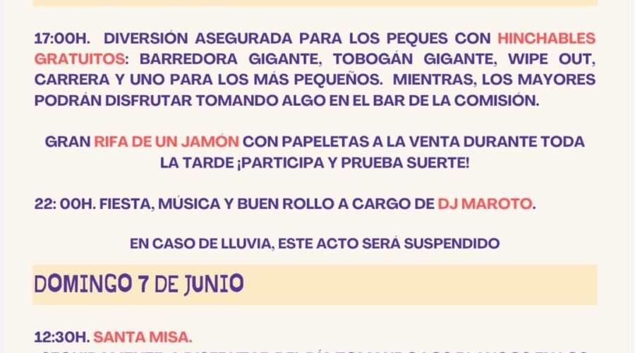 Corpus Christi Ucieda 2026: DJ Maroto, Bolos y Fiestas