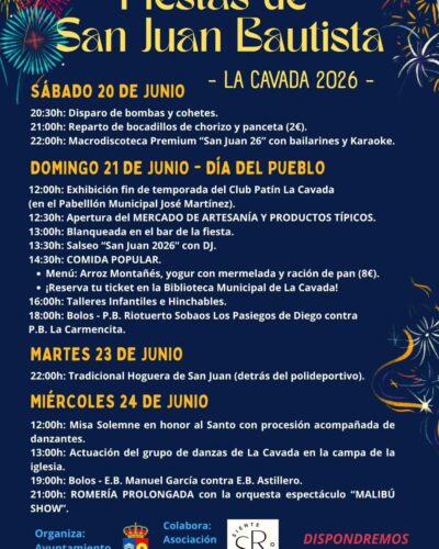 Fiestas de San Juan Bautista en La Cavada, Riotuerto 2026