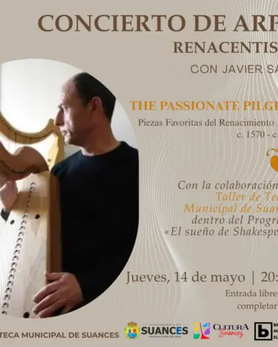 Concierto de arpa renacentista con Javier Sáinz en Suances