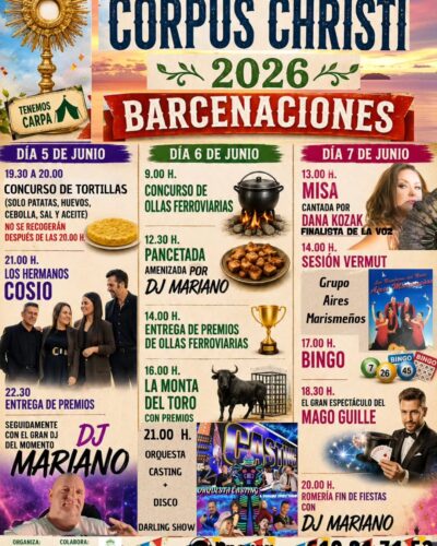Fiestas Corpus Christi Barcenaciones 2026 en Reocín