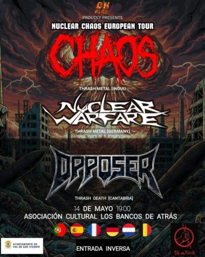 Concierto de Chaos, Nuclear Warfare y Opposer en Asociación Cultural Los Bancos de Atrás