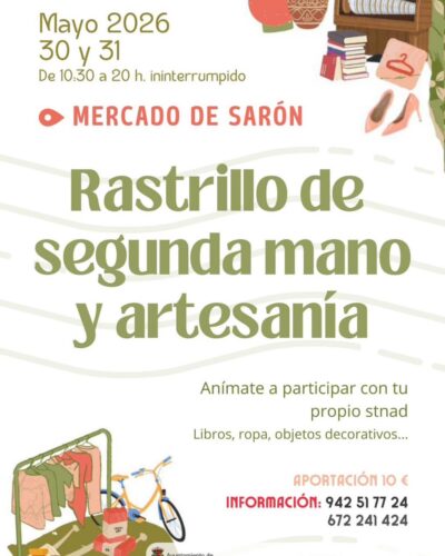 Rastrillo Segunda Mano y Artesanía en Mercado de Sarón 2026