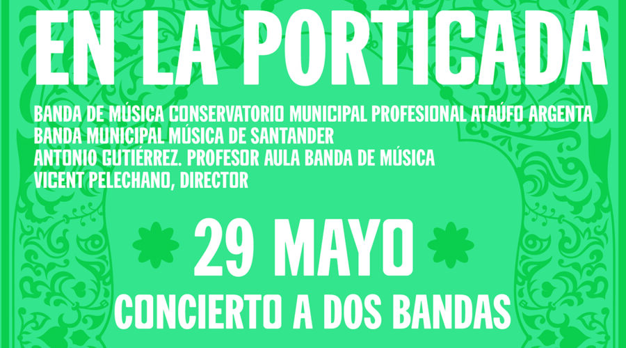 Concierto a dos bandas de la Municipal en Plaza Porticada