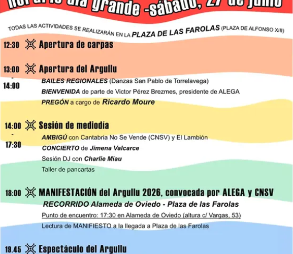 Día grande del Argullu 2026: Orgullo LGTBI+ en Santander
