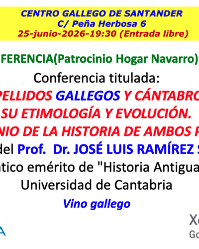 Conferencia: Apellidos gallegos y cántabros en Santander