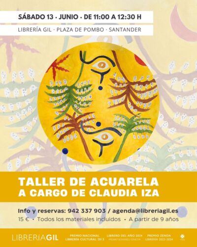 Taller de Acuarela con Claudia Iza en Librería Gil