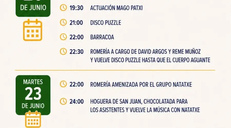 Fiestas de San Juan 2026 en Arenal de Penagos, Penagos