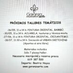 Taller de pintura oriental crisantemo en Garanza Santander
