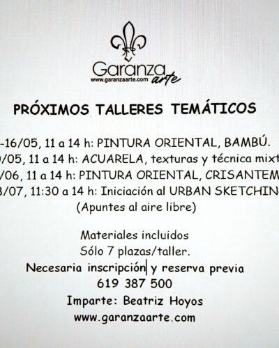 Taller de pintura oriental crisantemo en Garanza Santander