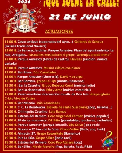 Día de la Música 2026 en Castro-Urdiales con cartel variado