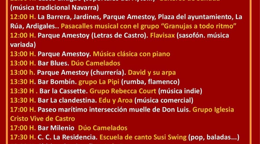 Día de la Música 2026 en Castro-Urdiales con cartel variado