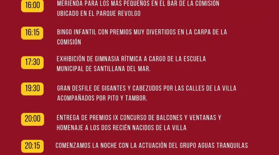 Fiestas de Santa Juliana en Santillana del Mar, 26 de junio 2026