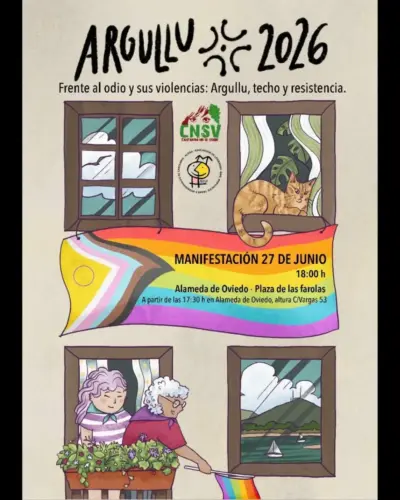 Manifestación Argullu 2026 en Alameda de Oviedo, Santander