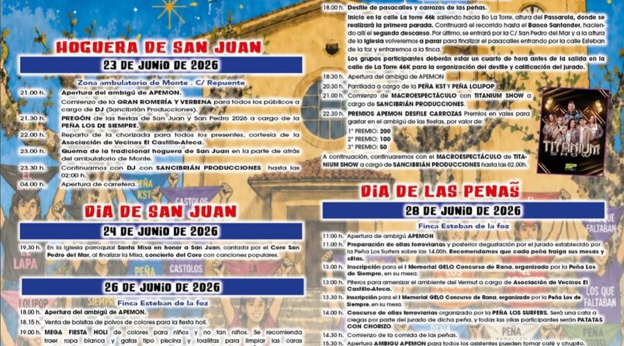 Fiestas de San Juan y San Pedro 2026 en Monte, Santander