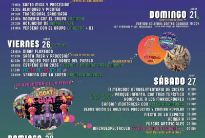 Fiestas San Antonio y San Pelayo 2026 en Bárcena de Cicero