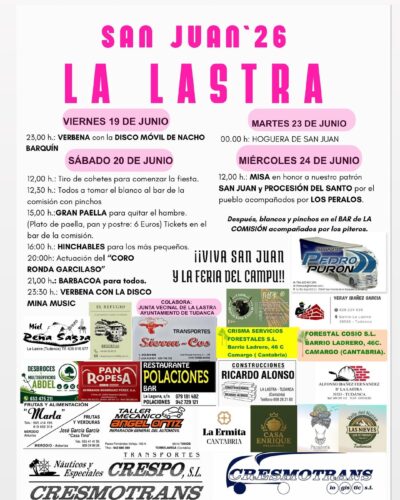 Fiestas de San Juan 2026 en La Lastra, Tudanca