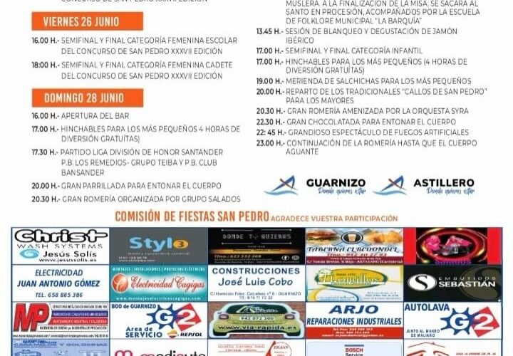 Fiestas Patronales de San Pedro 2026 en Guarnizo, Astillero