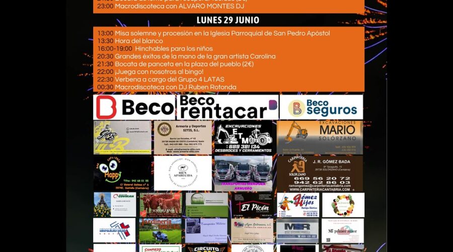 Fiestas de San Pedro 2026 en Solórzano, Cantabria