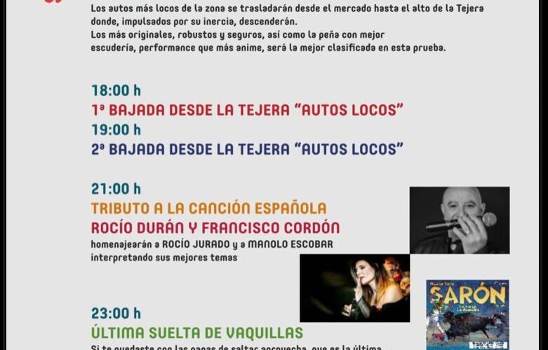 Fiestas del Socorro 2026 en Sarón: Vaquillas, Orquestas y Autos Locos
