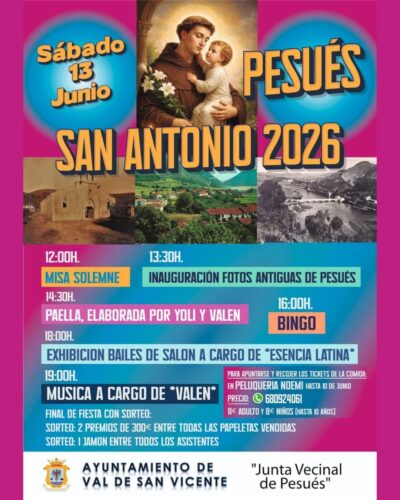 Fiestas de San Antonio 2026 en Pesués, Val de San Vicente