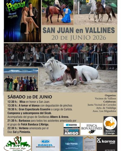 San Juan en Vallines con espectáculo ecuestre y verbena