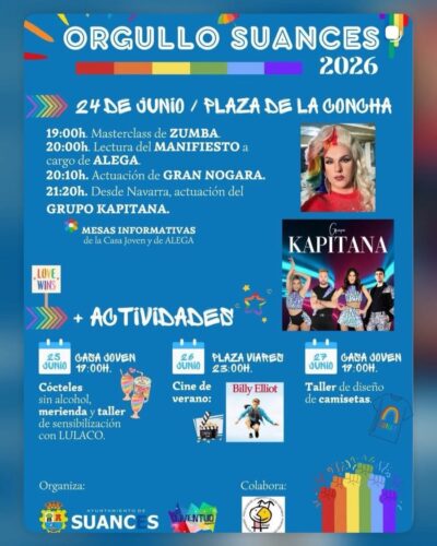 Orgullo Suances 2026: Festival, talleres y cine en Suances