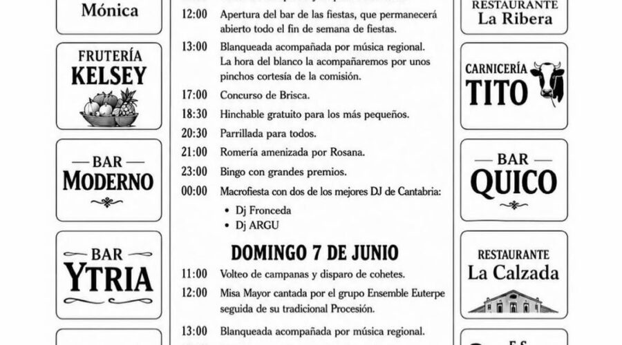 Fiestas del Corpus Christi 2026 en Bárcena de Pie de Concha
