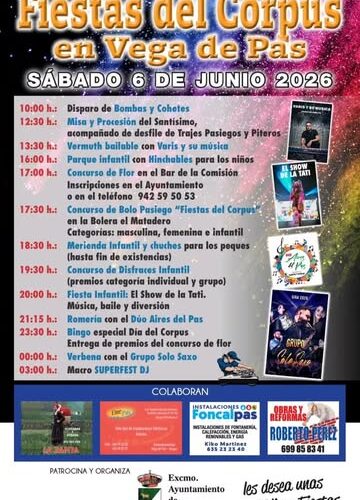Fiestas del Corpus en Vega de Pas, 6 de junio 2026