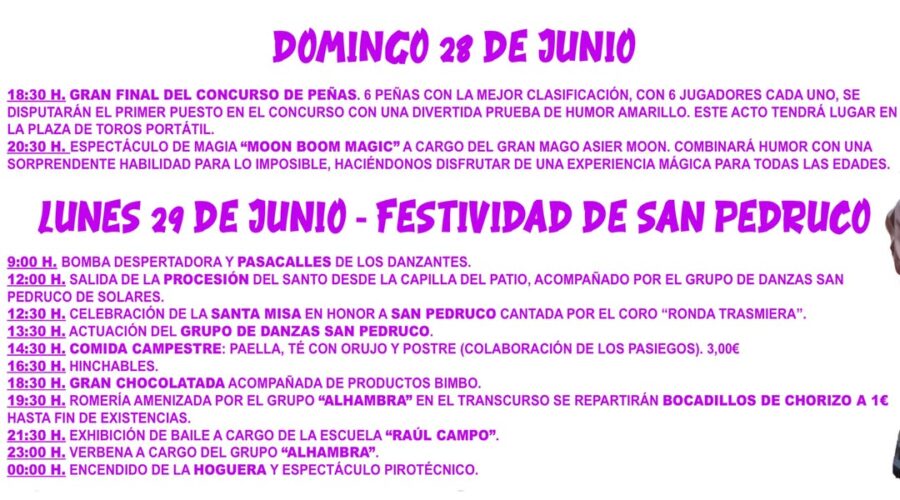 Fiestas de San Pedruco 2026 en Solares, Cantabria