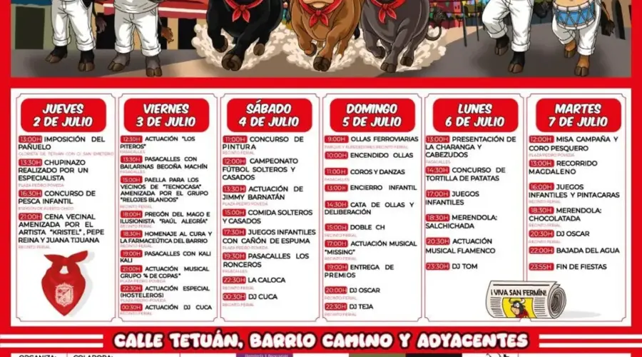 Fiestas de San Fermín 2026 en Barrio Tetuán, Santander