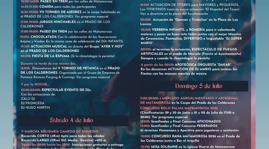 Fiestas Matamorosa 2026: Programa, Artistas y Actividades en Cantabria
