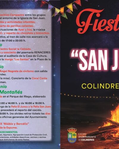 Fiestas de San Juan 2026 en Colindres: cartel, horarios y actividades