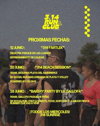 Calendario 314 Run Club Santander Junio: Fartlek, Beach y Bakery