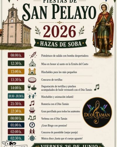 Fiestas de San Pelayo 2026 en Hazas de Soba