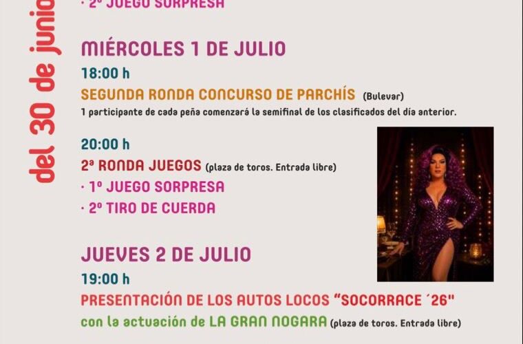 Fiestas del Socorro 2026 en Sarón: Vaquillas, Orquestas y Autos Locos