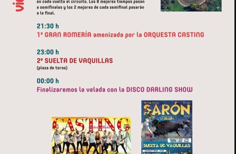 Fiestas del Socorro 2026 en Sarón: Vaquillas, Orquestas y Autos Locos