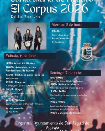 Corpus 2026 en Santa María de Aguayo: Verbena y Duo Sal y Pimienta