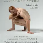 Sesión de dibujo con modelo al natural en La Musa Azul, Santander