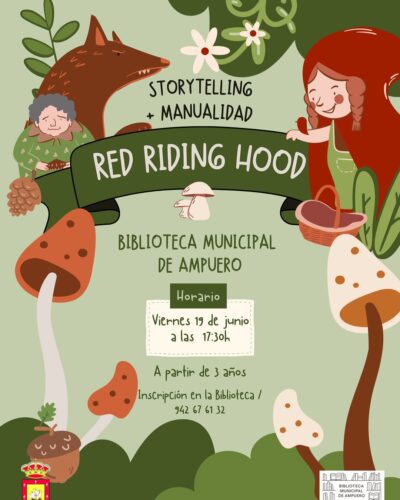 Storytelling y manualidad Caperucita Roja en Biblioteca Ampuero
