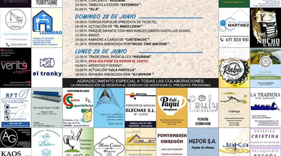 Fiestas de San Pedro 2026 en Pedreña