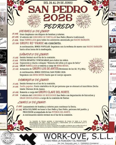 Fiestas de San Pedro 2026 en Pedredo, Arenas de Iguña