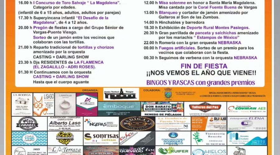 Fiestas de Vargas La Magdalena en Vargas 2026